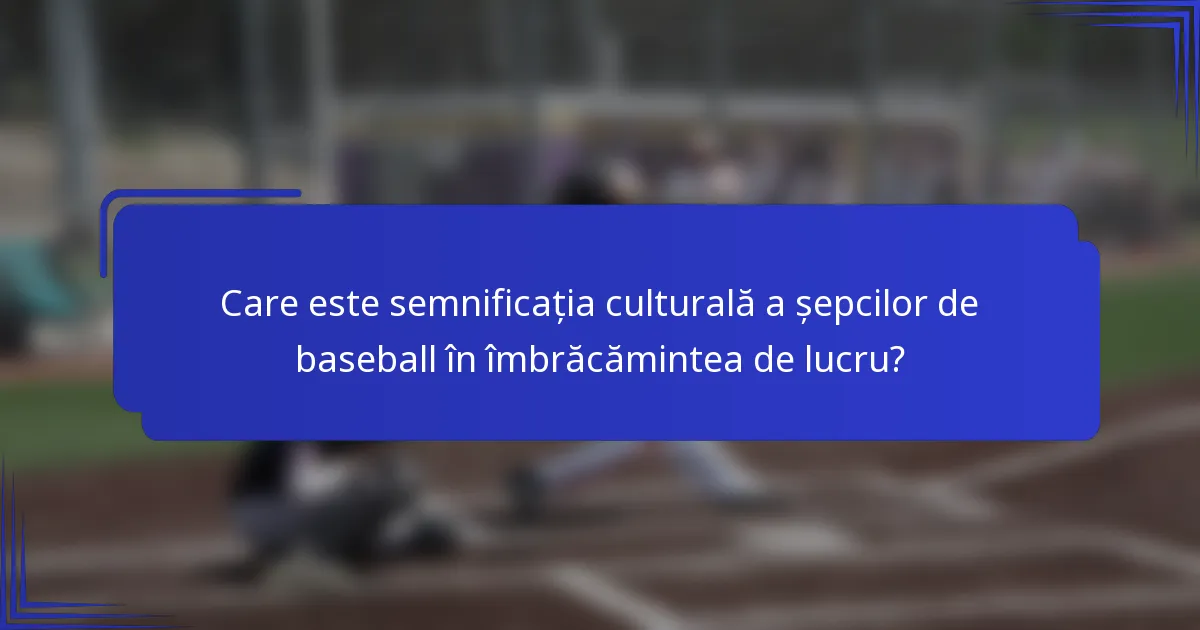 Care este semnificația culturală a șepcilor de baseball în îmbrăcămintea de lucru?