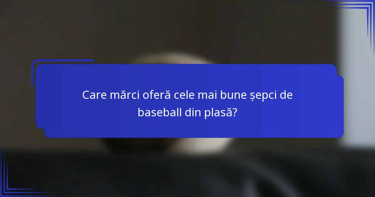 Care mărci oferă cele mai bune șepci de baseball din plasă?