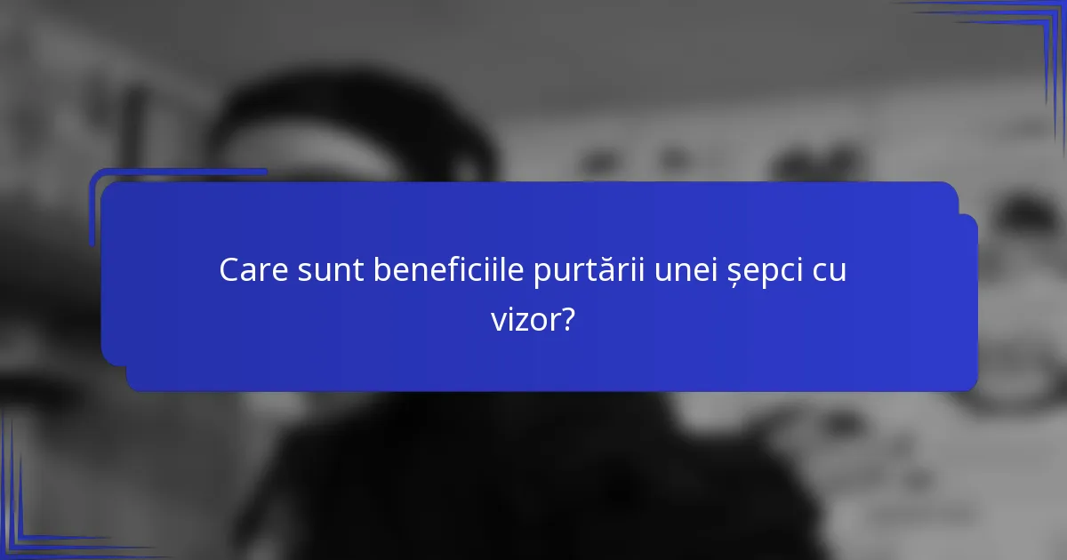 Care sunt beneficiile purtării unei șepci cu vizor?