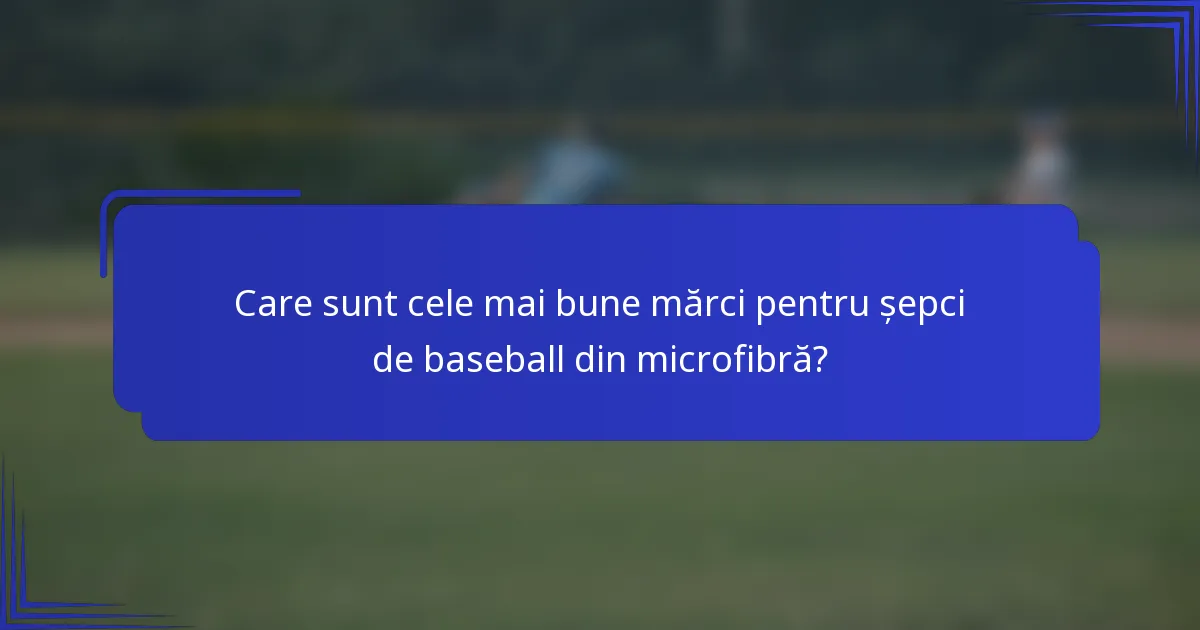 Care sunt cele mai bune mărci pentru șepci de baseball din microfibră?