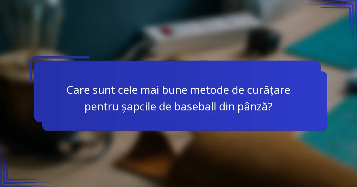 Care sunt cele mai bune metode de curățare pentru șapcile de baseball din pânză?