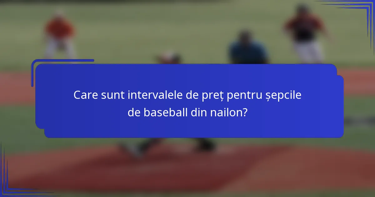 Care sunt intervalele de preț pentru șepcile de baseball din nailon?
