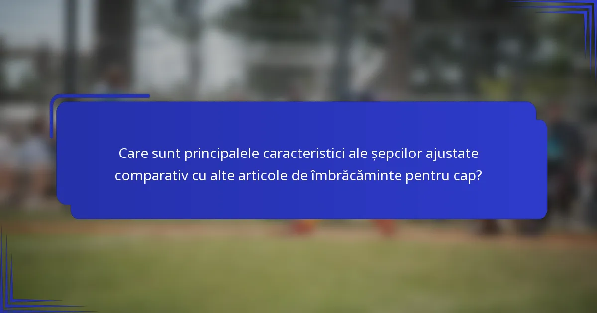 Care sunt principalele caracteristici ale șepcilor ajustate comparativ cu alte articole de îmbrăcăminte pentru cap?