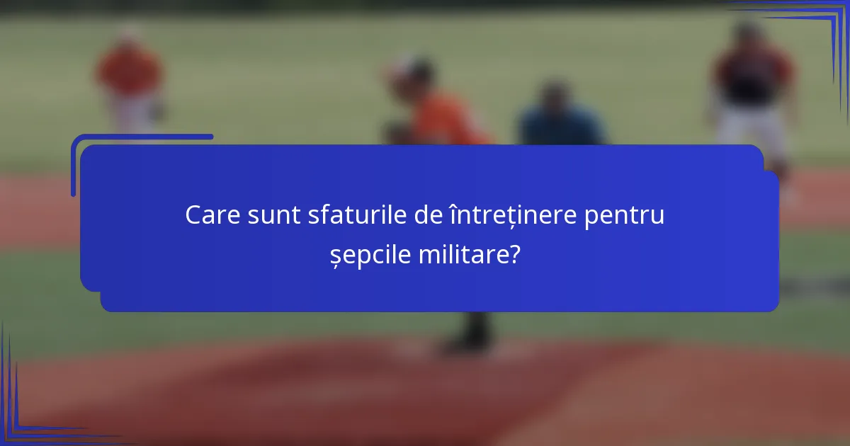 Care sunt sfaturile de întreținere pentru șepcile militare?