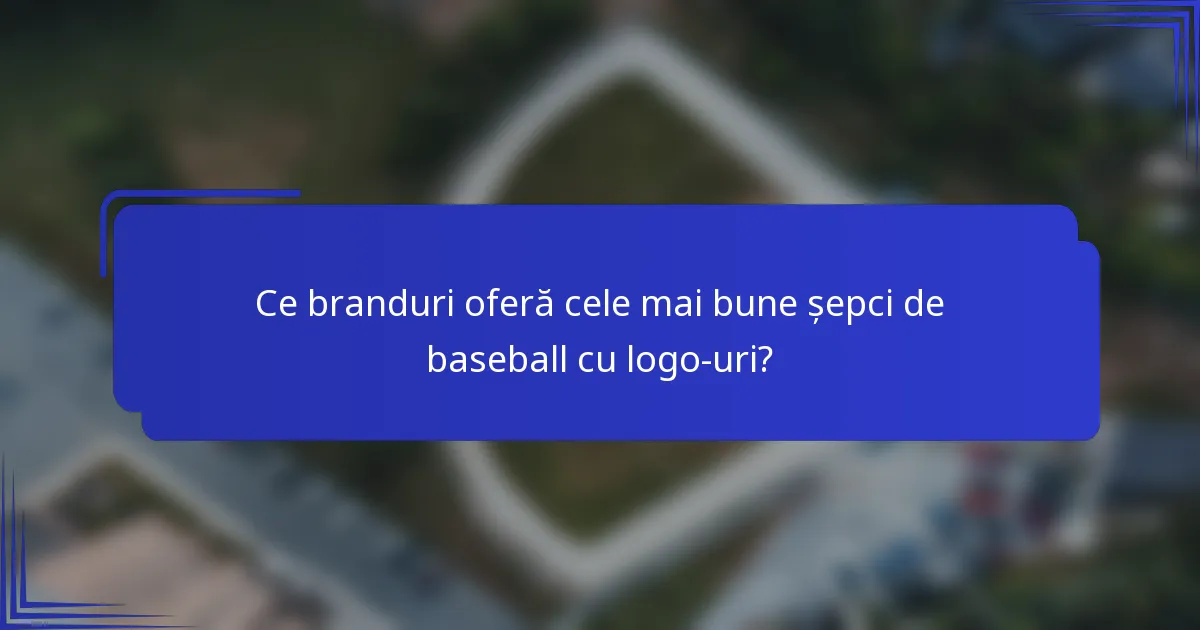 Ce branduri oferă cele mai bune șepci de baseball cu logo-uri?