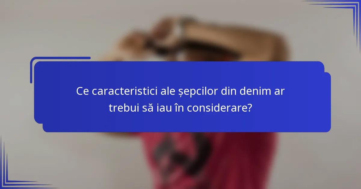 Ce caracteristici ale șepcilor din denim ar trebui să iau în considerare?