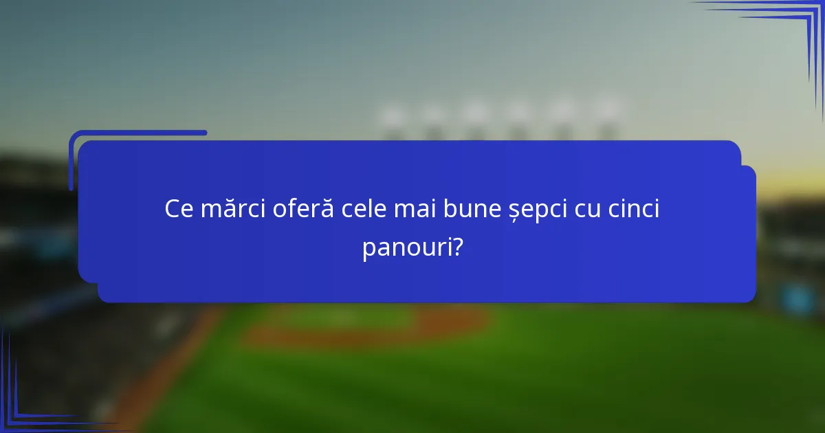 Ce mărci oferă cele mai bune șepci cu cinci panouri?