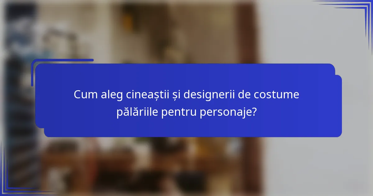 Cum aleg cineaștii și designerii de costume pălăriile pentru personaje?