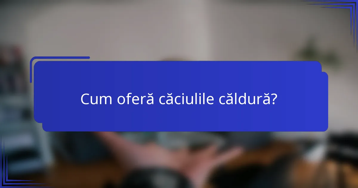 Cum oferă căciulile căldură?