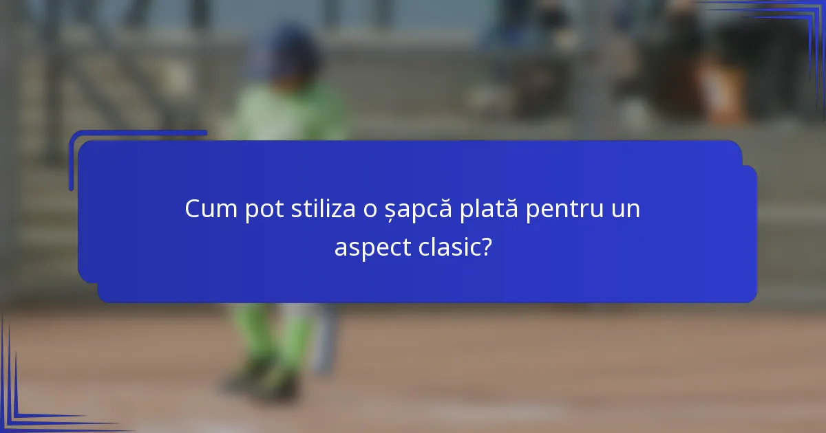 Cum pot stiliza o șapcă plată pentru un aspect clasic?