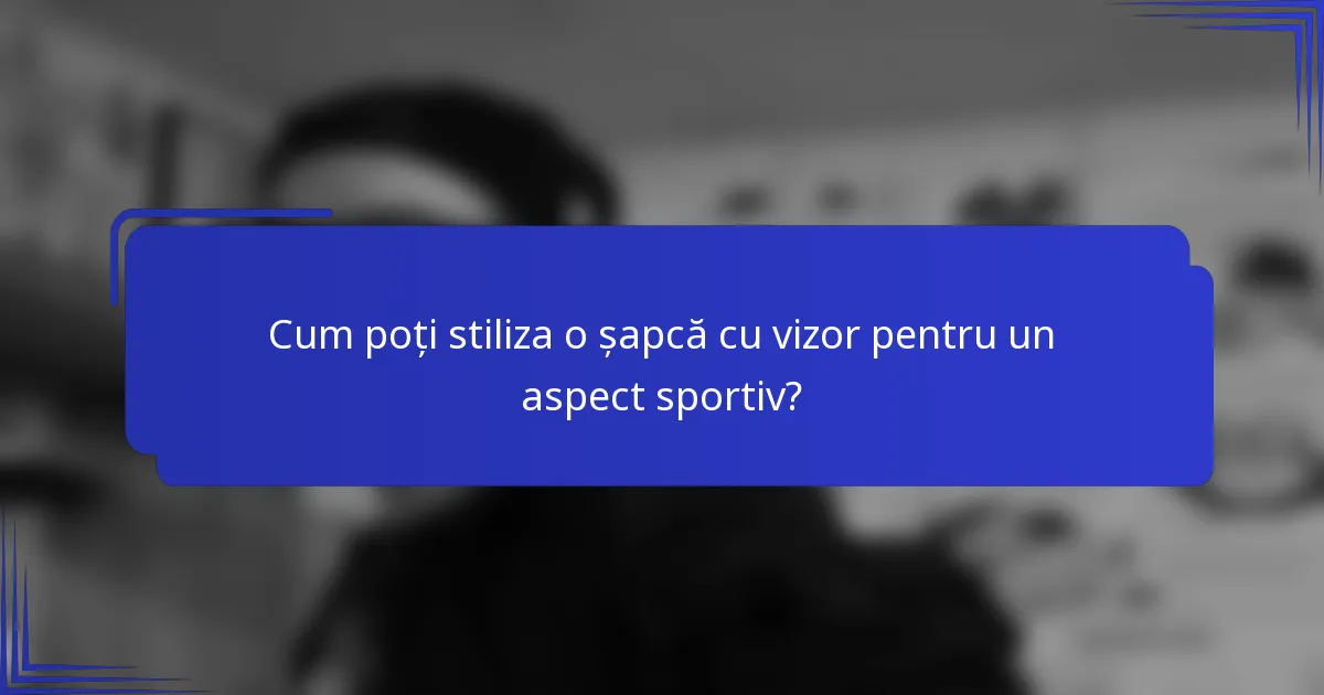 Cum poți stiliza o șapcă cu vizor pentru un aspect sportiv?
