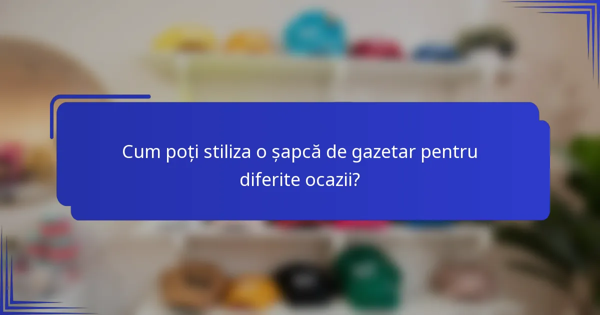 Cum poți stiliza o șapcă de gazetar pentru diferite ocazii?