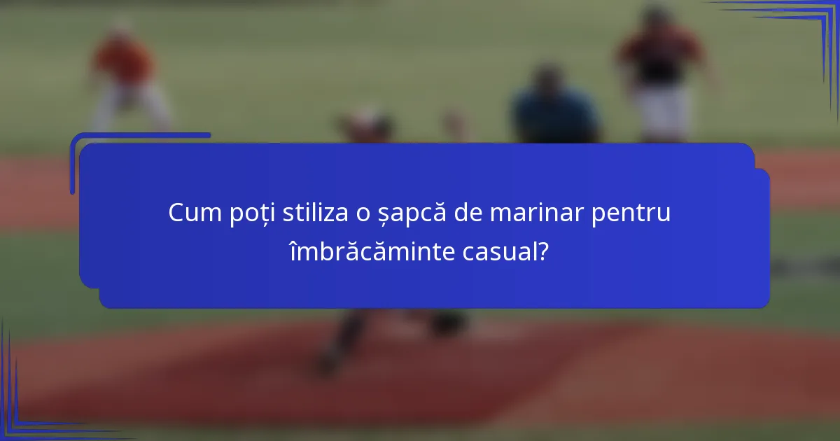 Cum poți stiliza o șapcă de marinar pentru îmbrăcăminte casual?