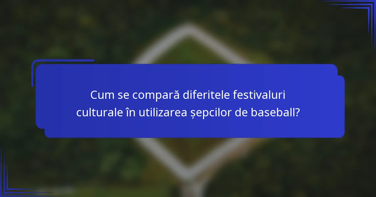 Cum se compară diferitele festivaluri culturale în utilizarea șepcilor de baseball?