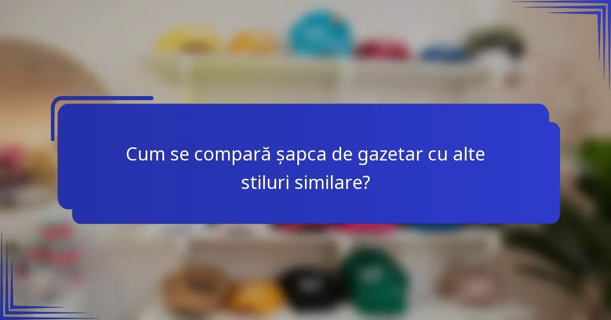 Cum se compară șapca de gazetar cu alte stiluri similare?