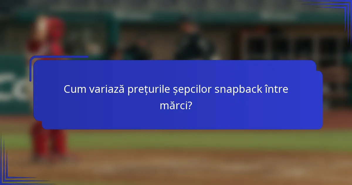 Cum variază prețurile șepcilor snapback între mărci?