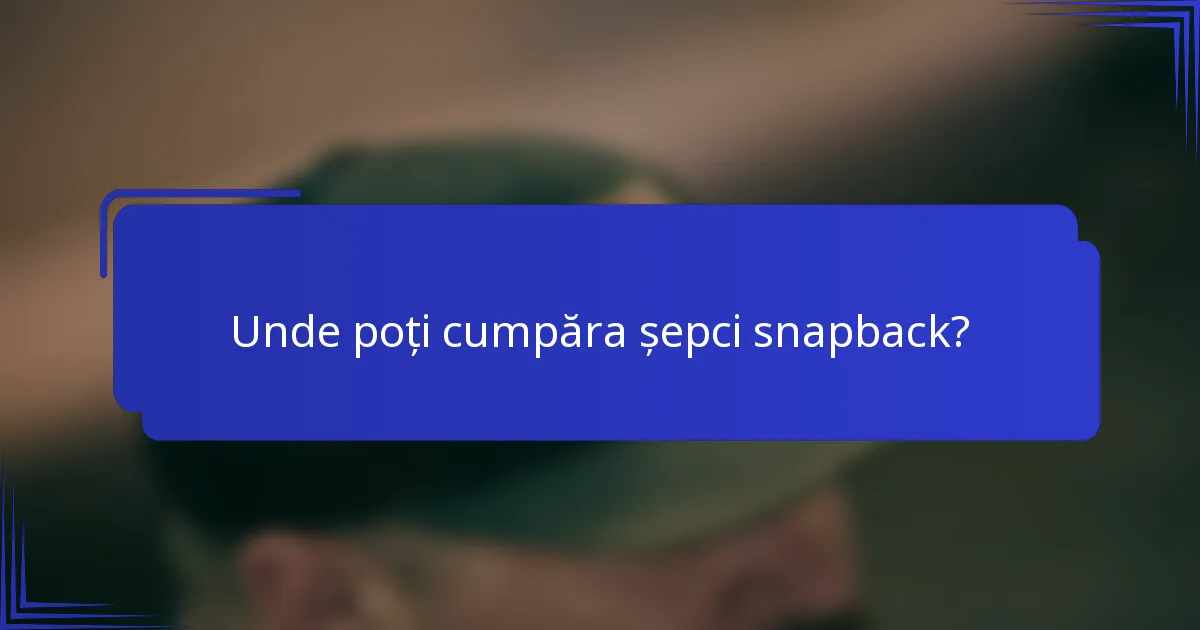 Unde poți cumpăra șepci snapback?